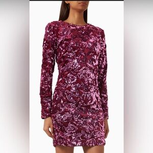 YAS Sequin Velvet Bodycon Mini Dress Size L NWT